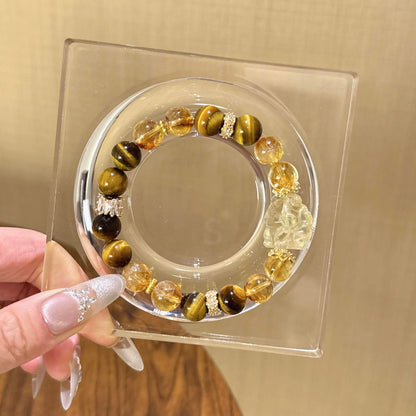 黄虎眼黄塔晶黄水晶狐狸手串