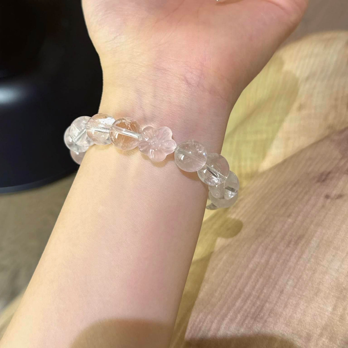 白水晶粉晶白水晶方糖手串
