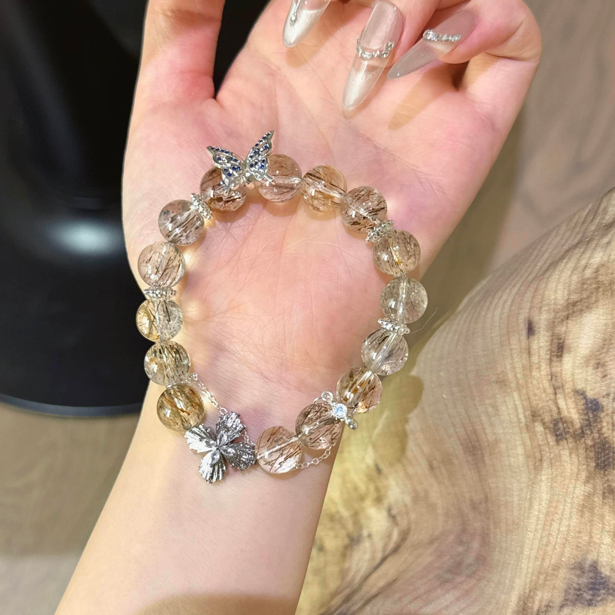 黑金超合金蝴蝶手串