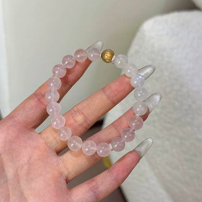 粉水晶蓝月光金发晶手串