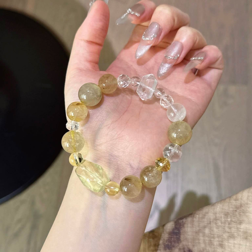 金发晶白幽灵黄水晶手串