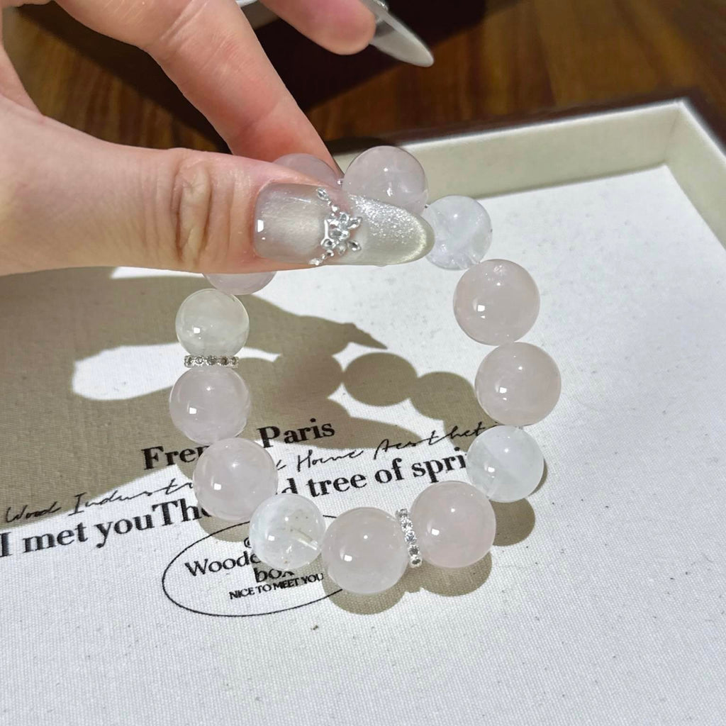 粉水晶白幽灵手串
