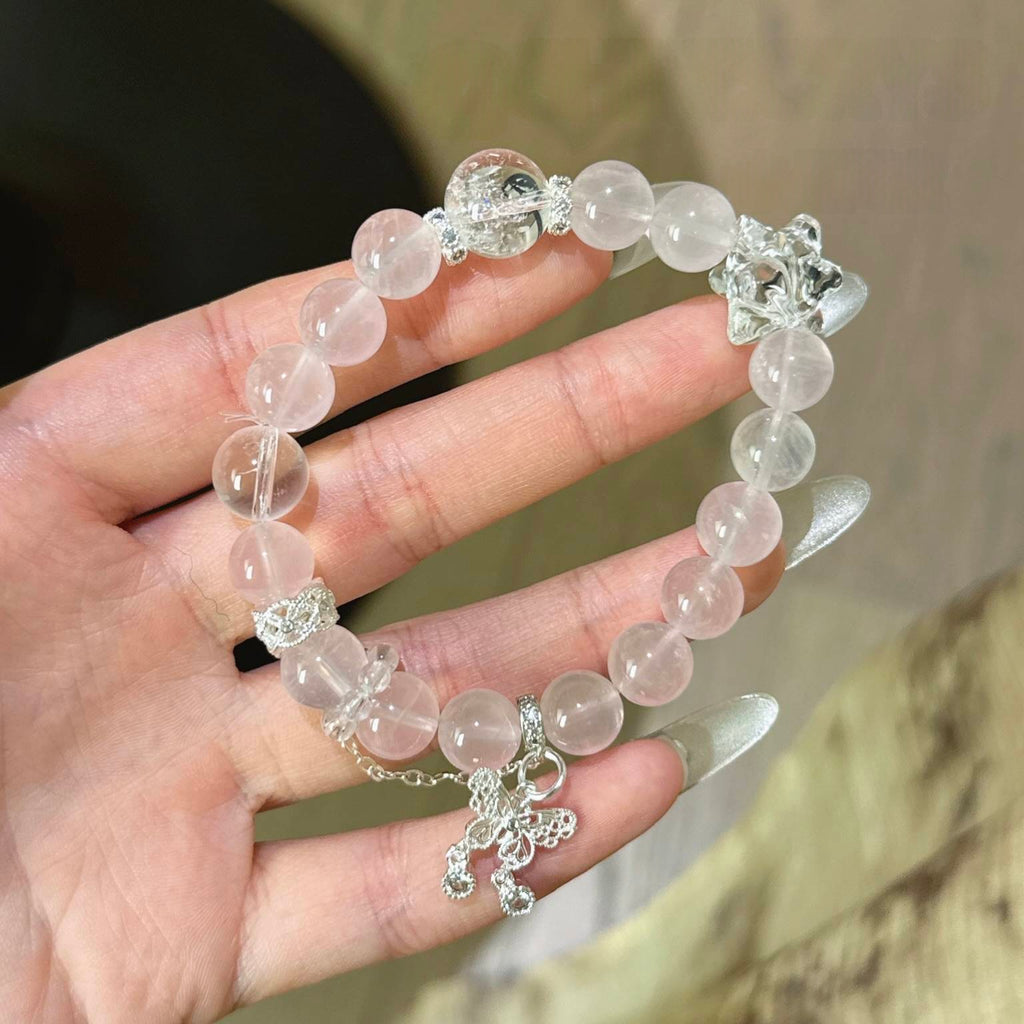 粉水晶白水晶白阿塞手串