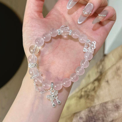 粉水晶白水晶白阿塞手串
