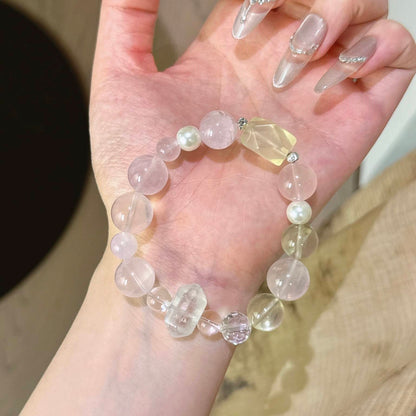 粉水晶白水晶黄水晶手串