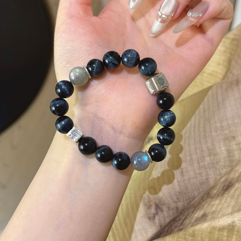 蓝虎眼灰月光手串
