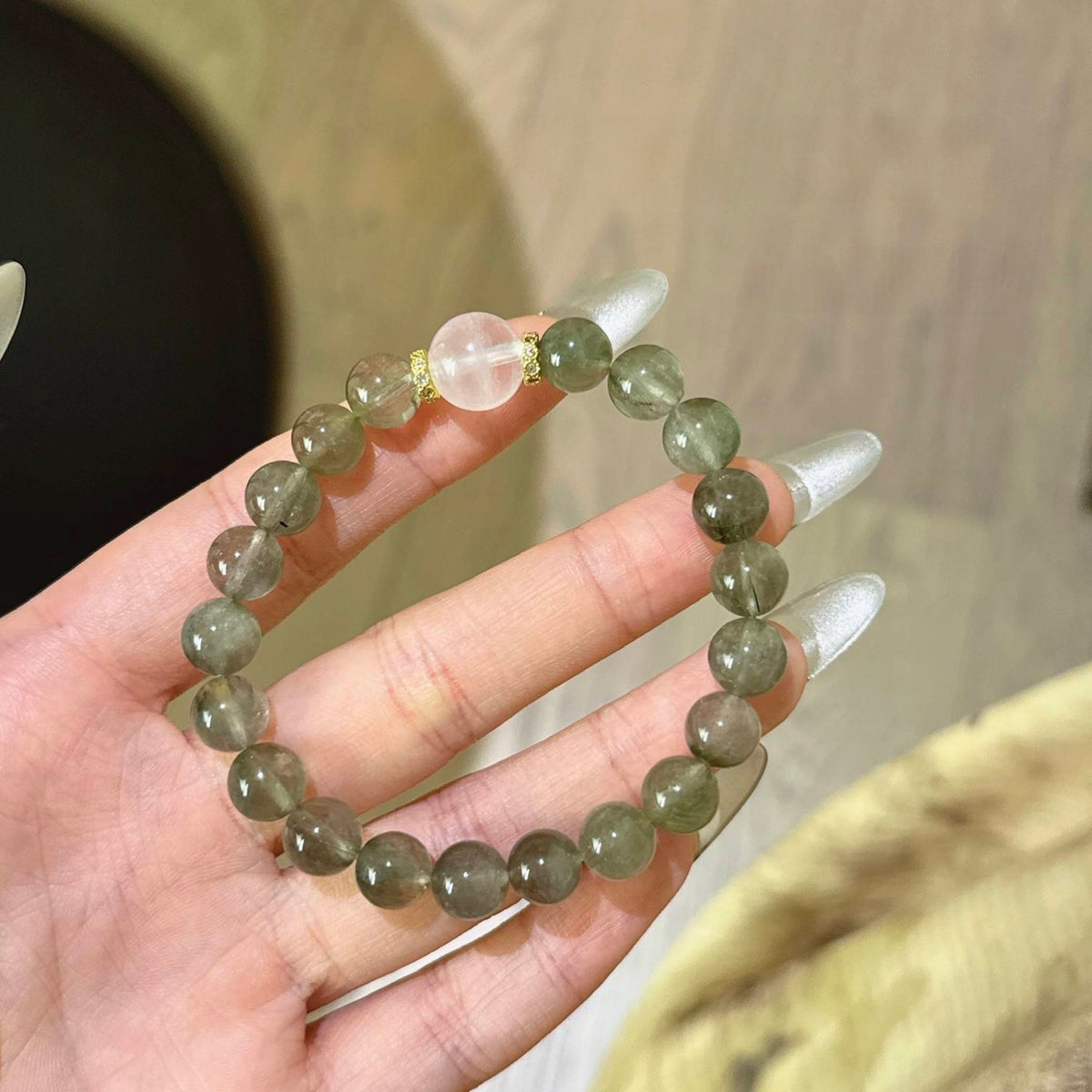 绿发晶蓝月光手串