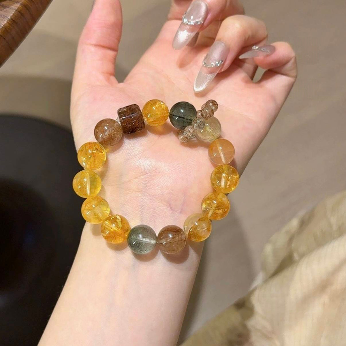 黄色系多宝手串