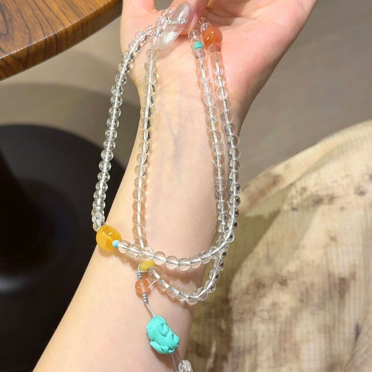 白水晶多圈手串