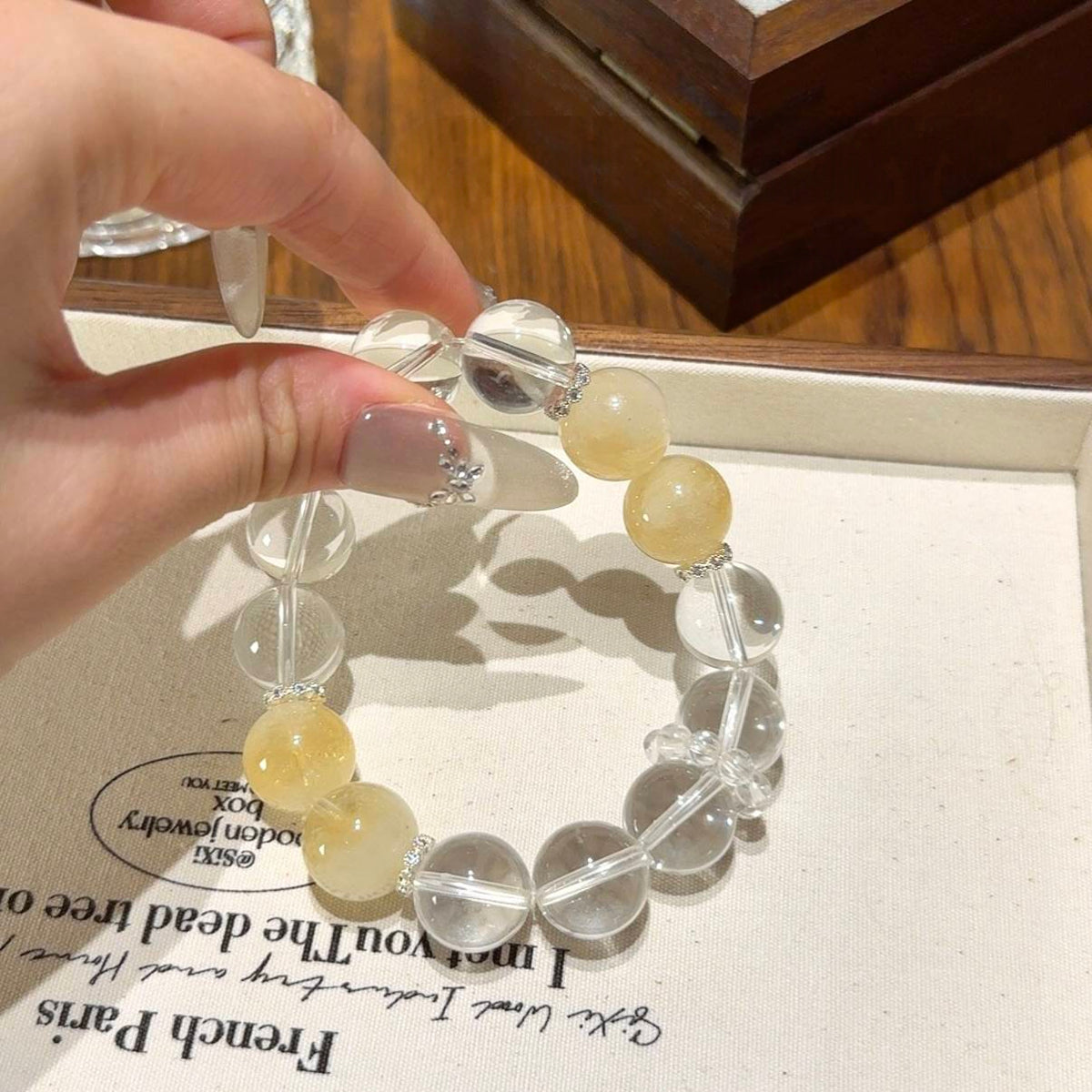 白水晶黄水晶手串