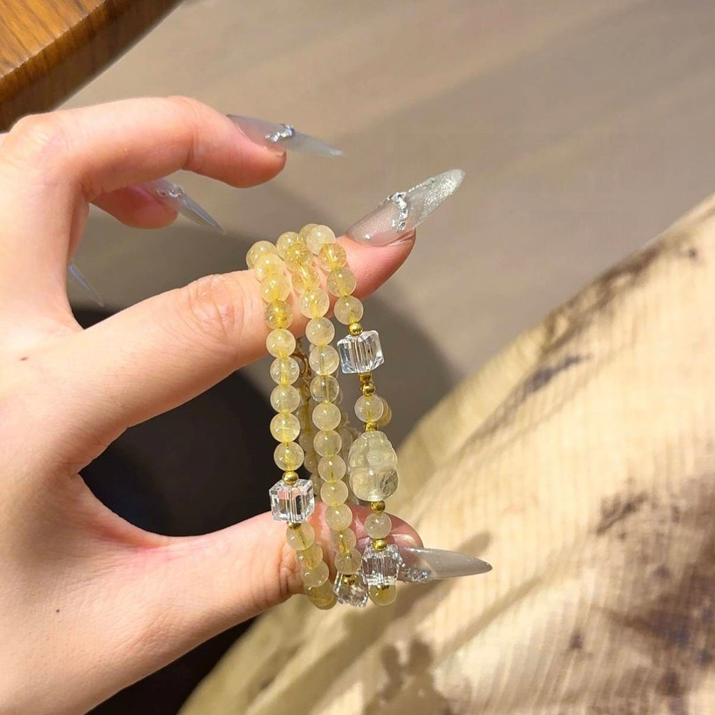 金发晶多圈手串