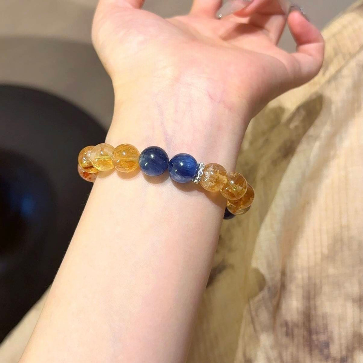 黄塔晶蓝晶手串