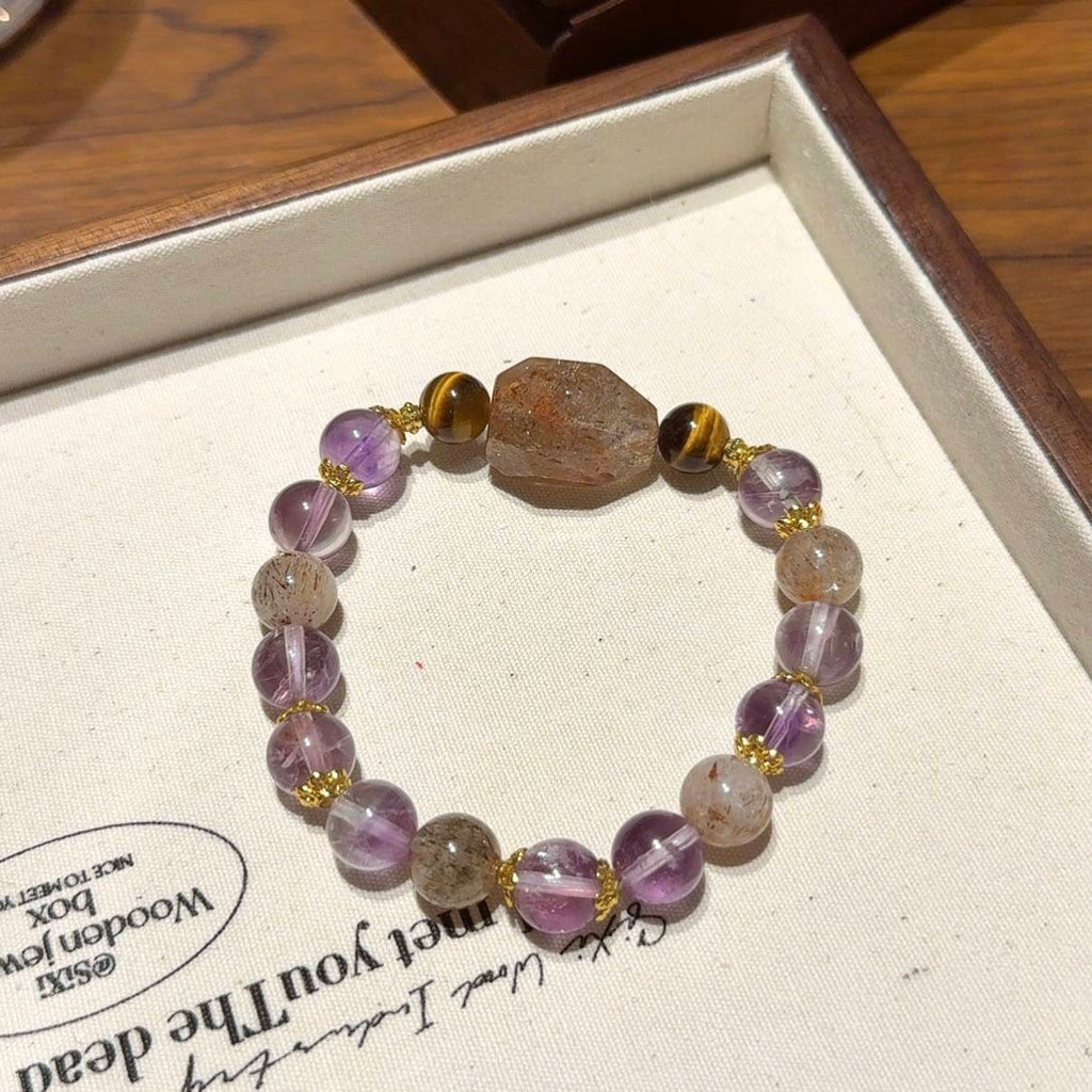紫水晶黑金超随形手串