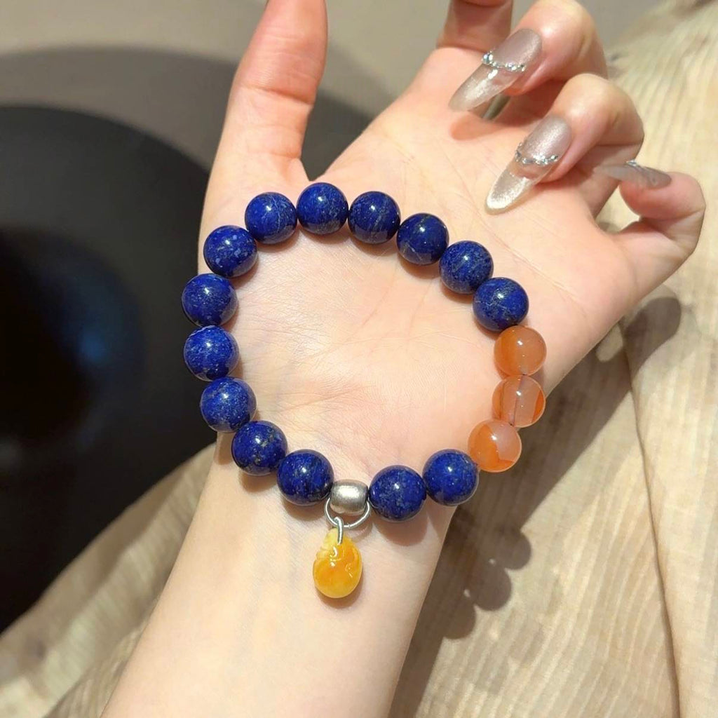 青金石南红玛瑙蜜蜡手串