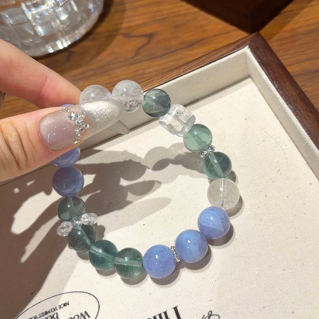绿萤石蓝玛瑙手串