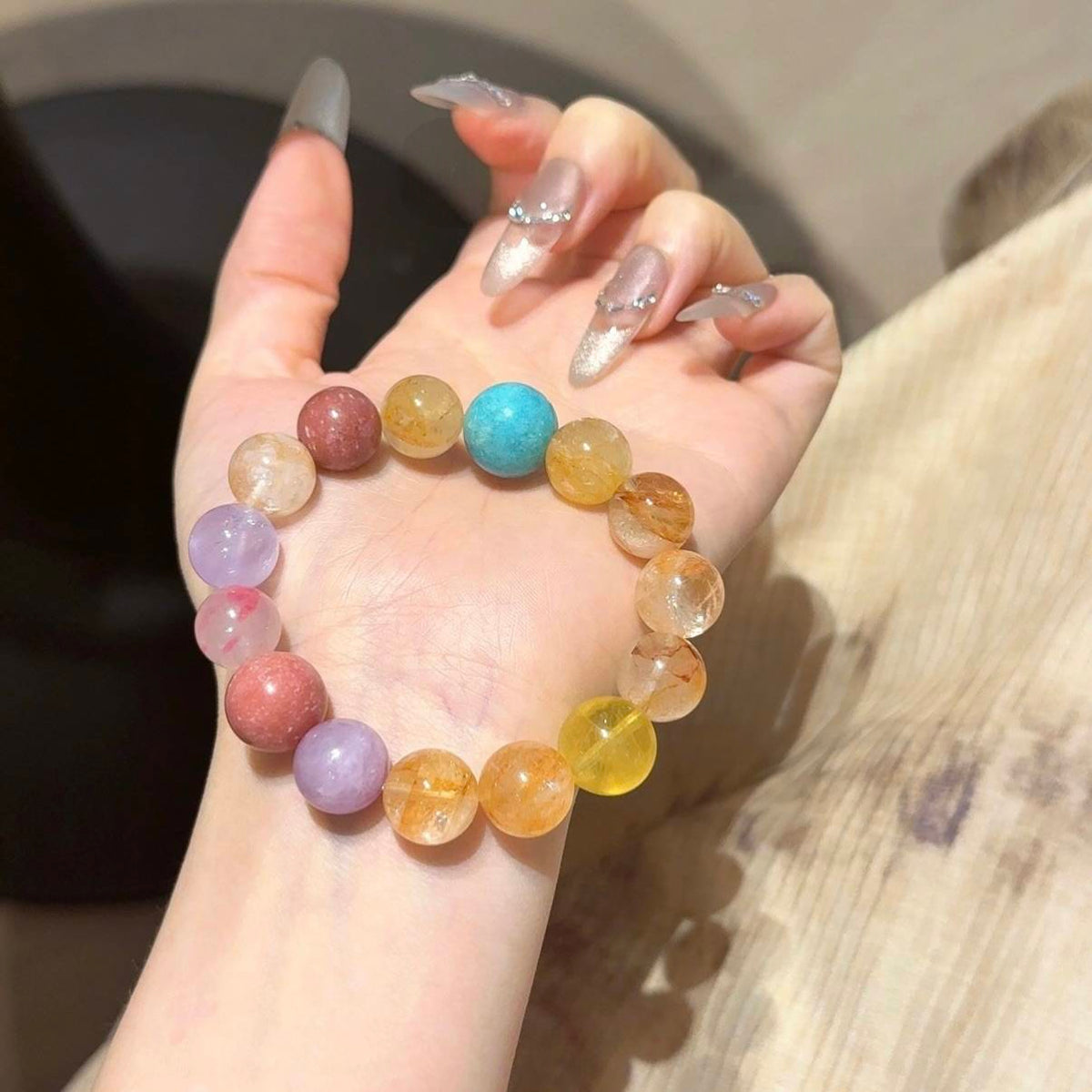 黄色系多宝手串