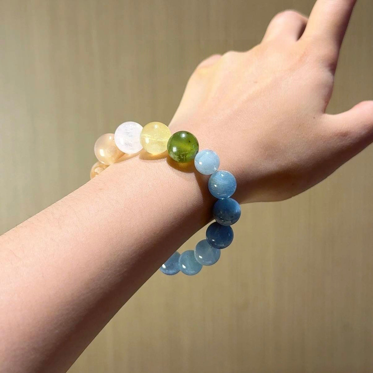 海蓝宝雪花幽灵樱花玛瑙手串