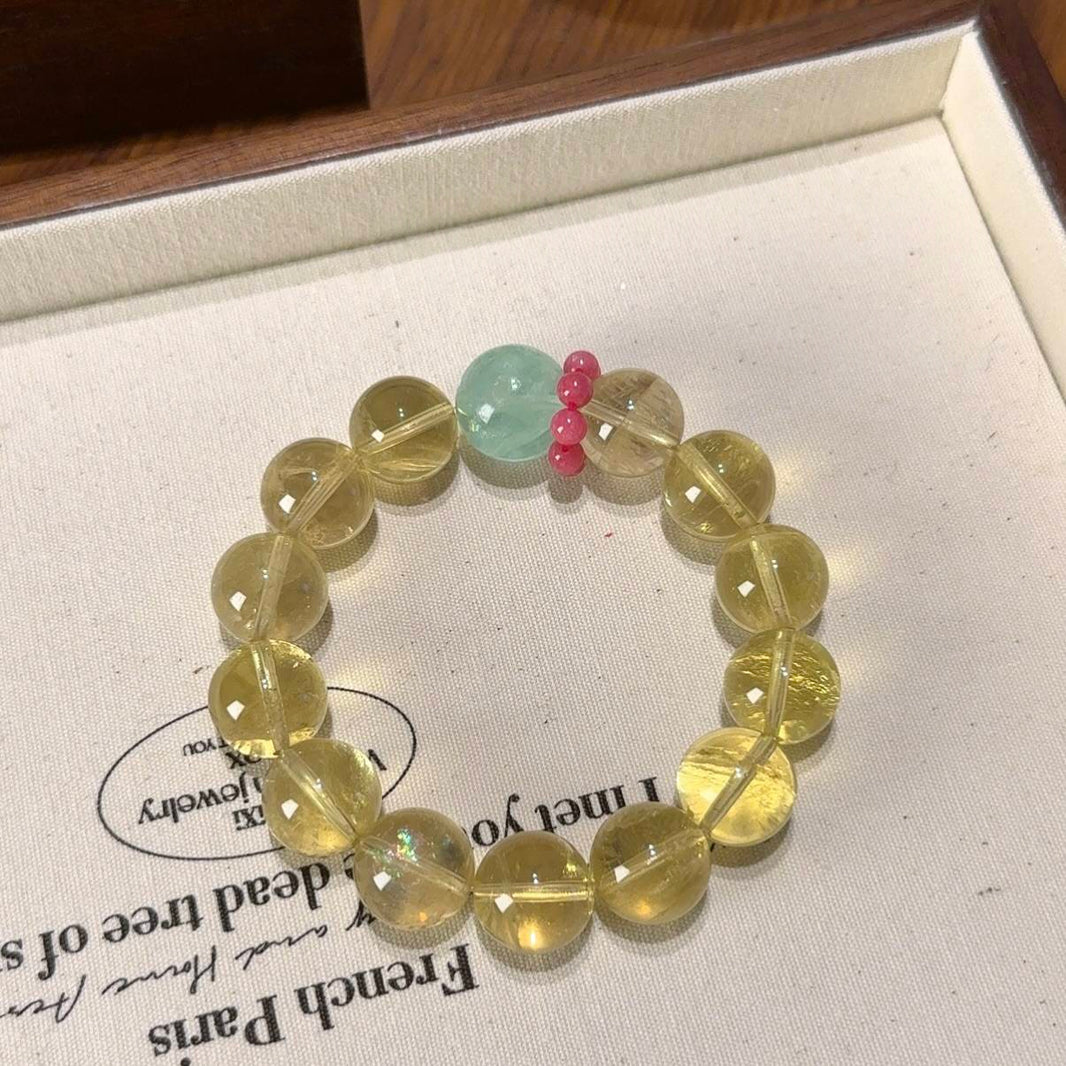 黄水晶绿萤石手串