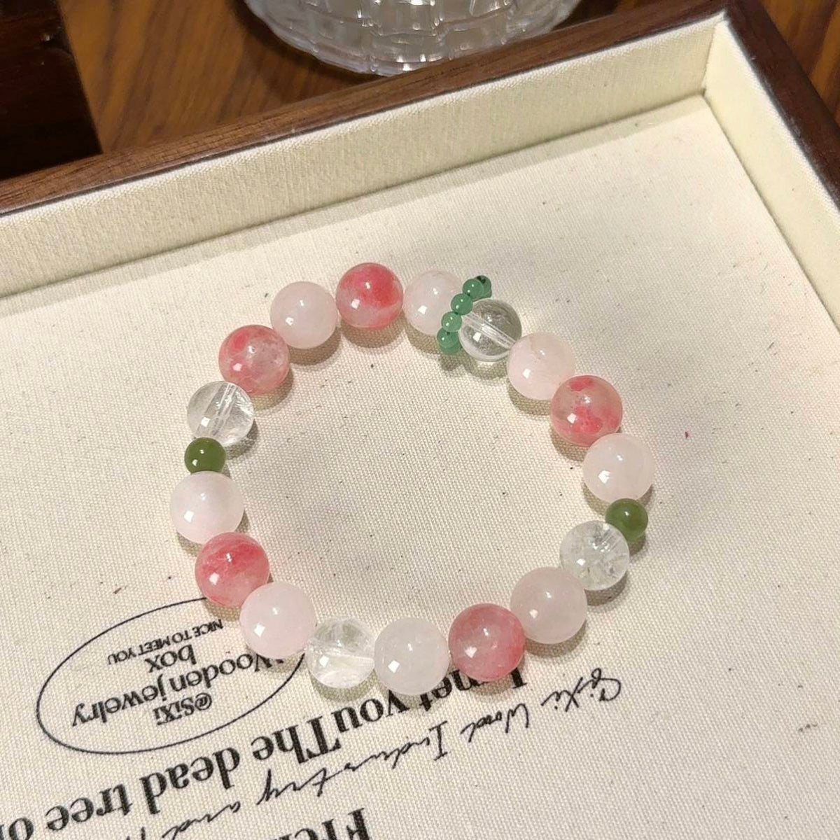 粉水晶蔷薇石手串