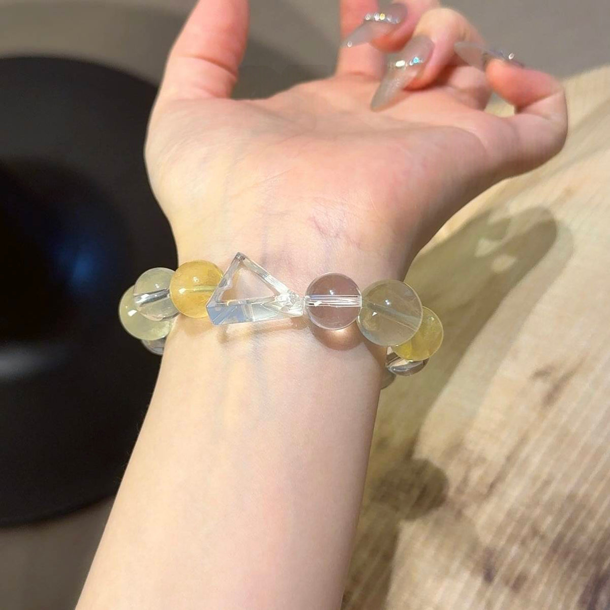 黄水晶黄萤石手串