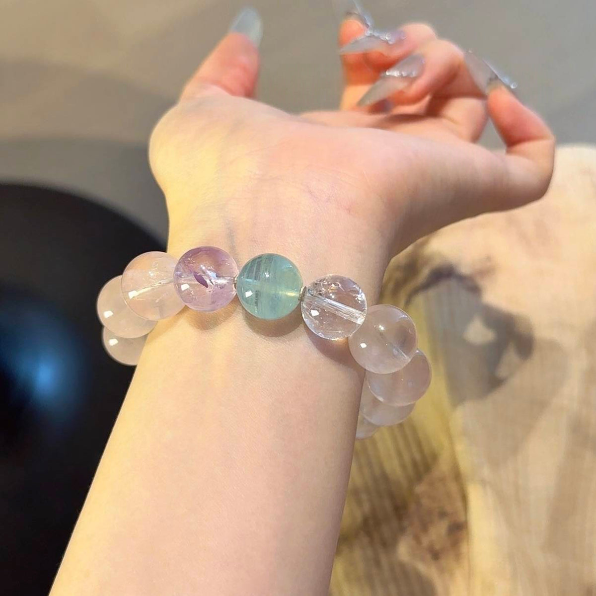 粉水晶手串