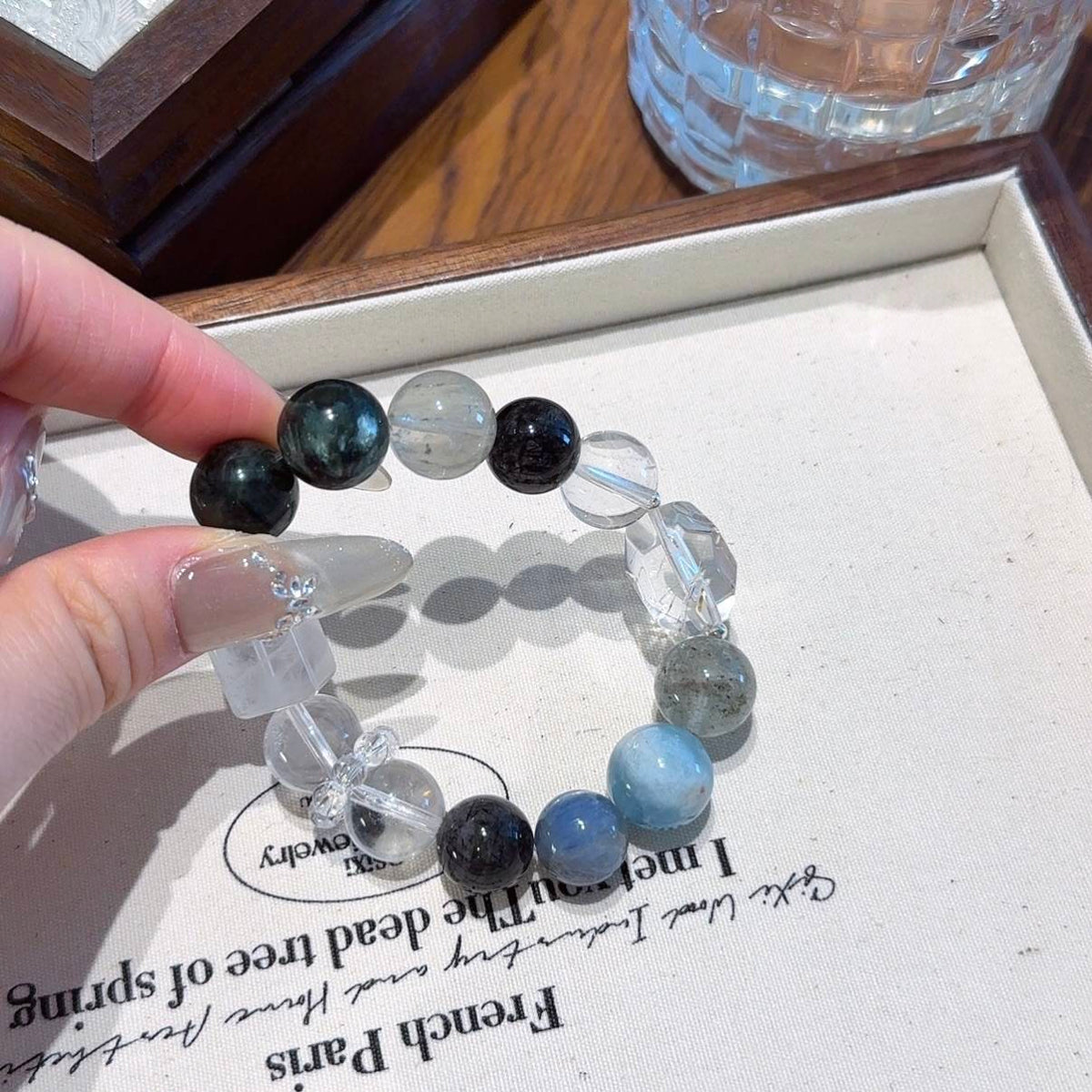 蓝色系白水多宝手串