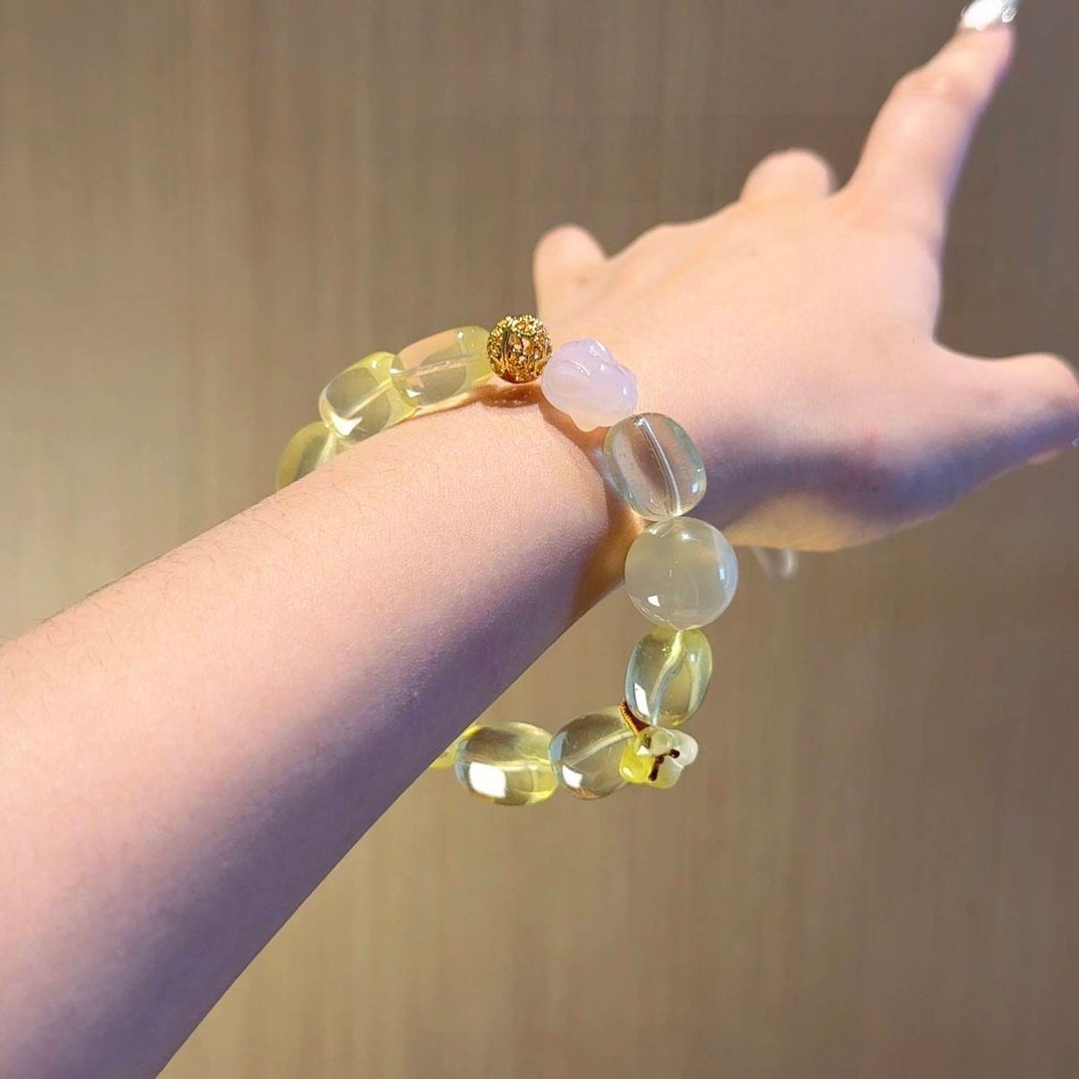 黄水晶随形手串