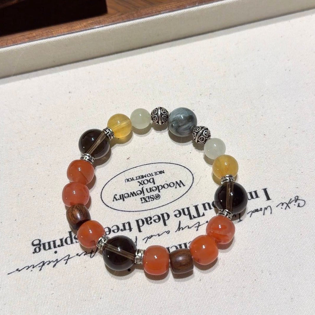南红玛瑙鹰眼石手串