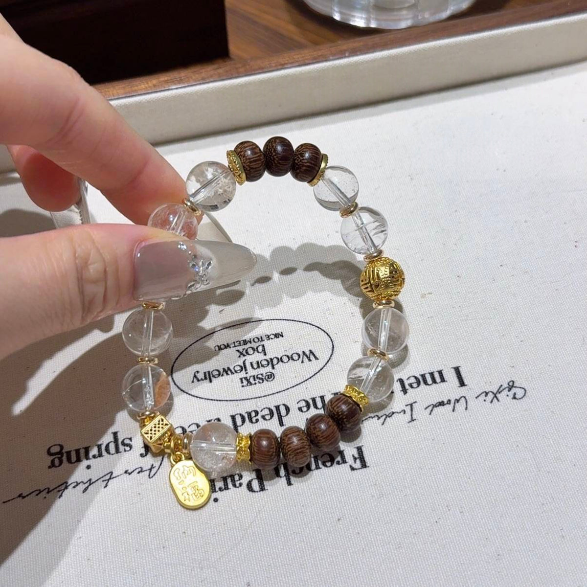 白水晶沉香手串