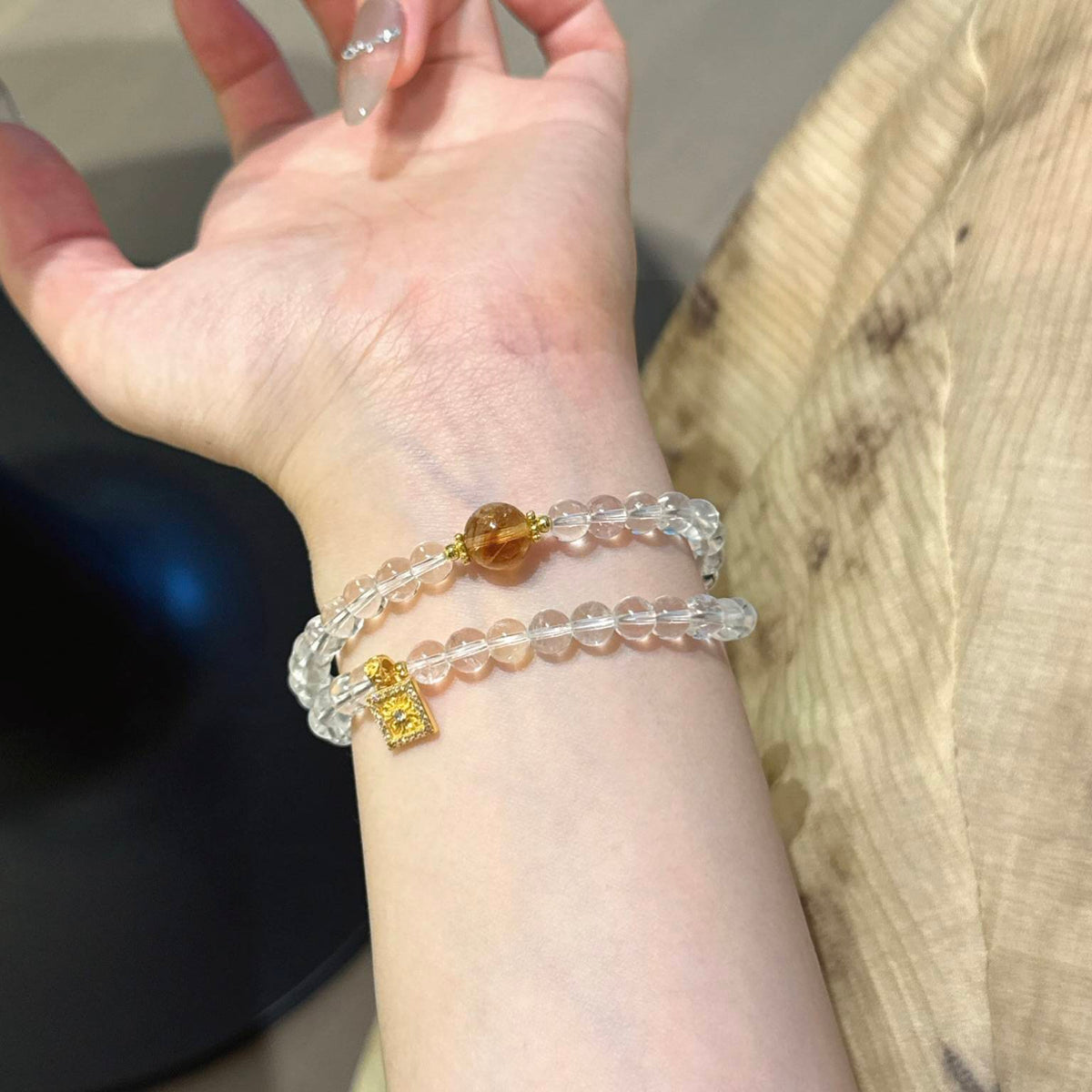 白水黄塔晶手串
