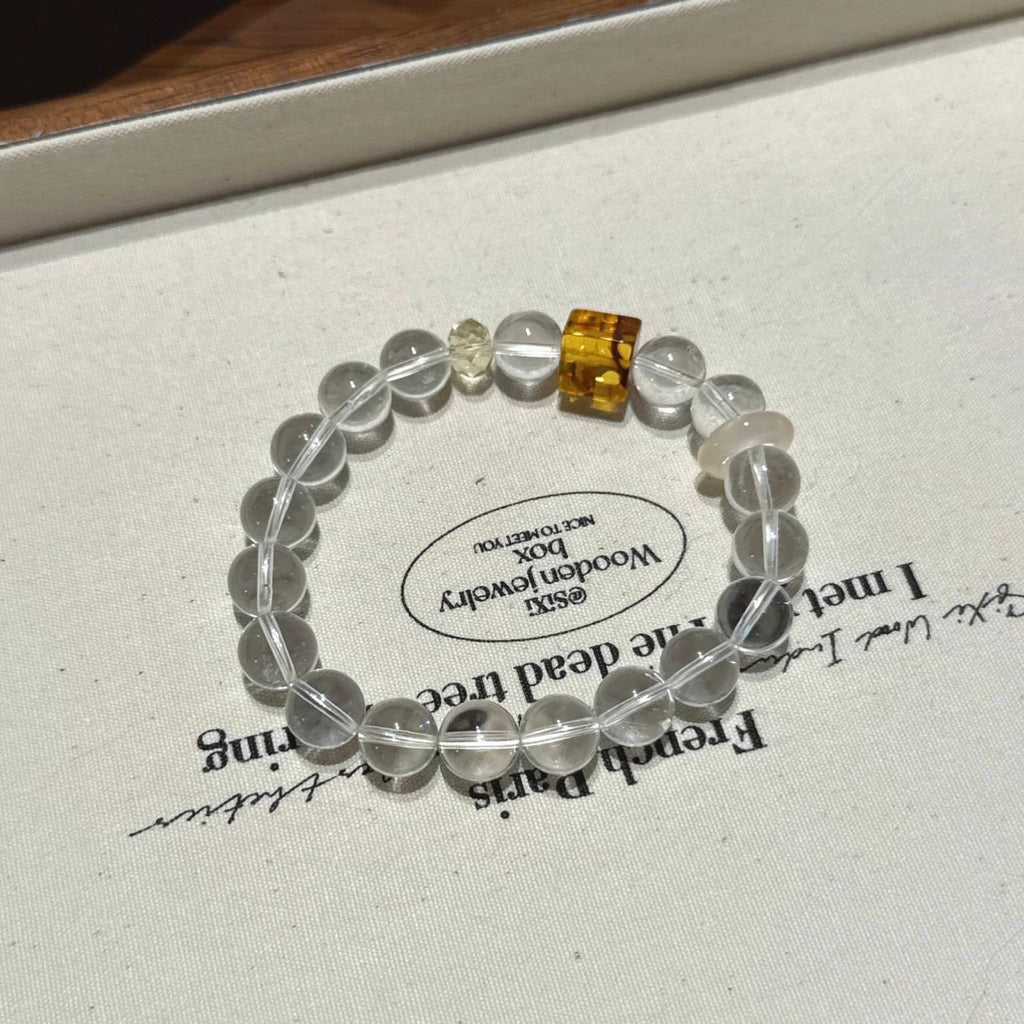 白水花珀手串