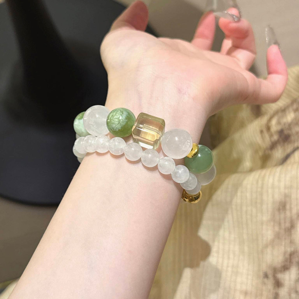 岫玉白幽灵手串