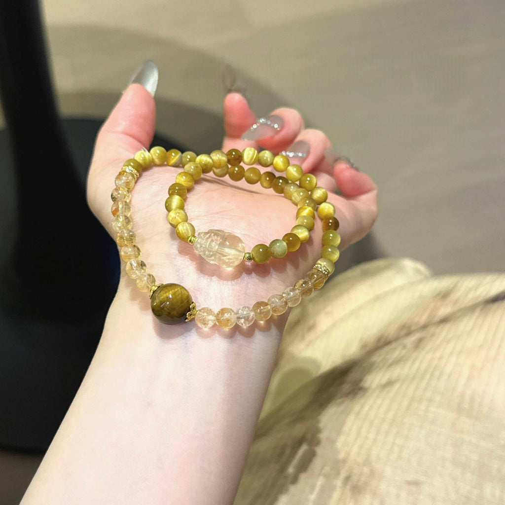 虎眼石黄塔晶手串