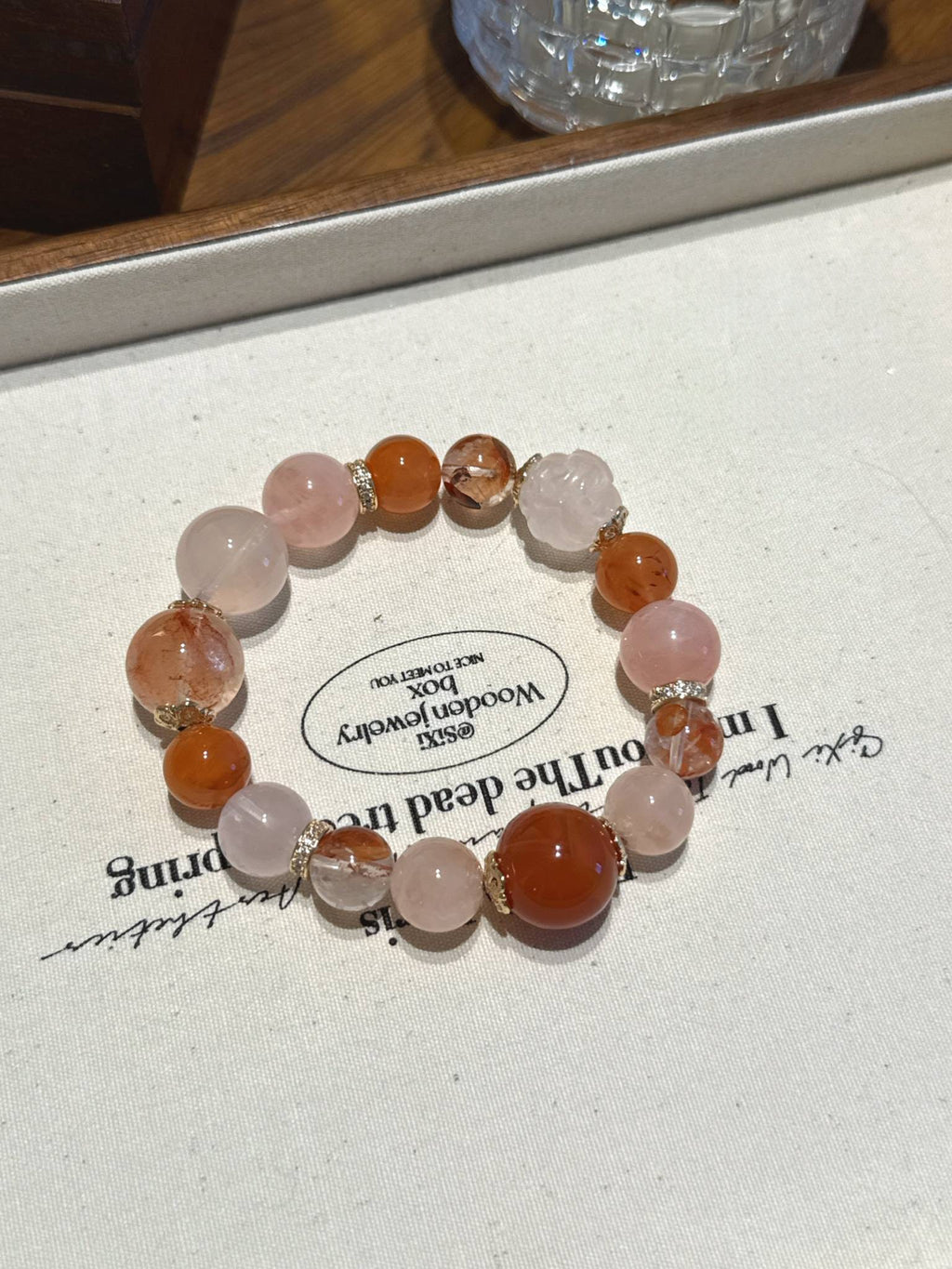 蜜桃胶花狐仙手串