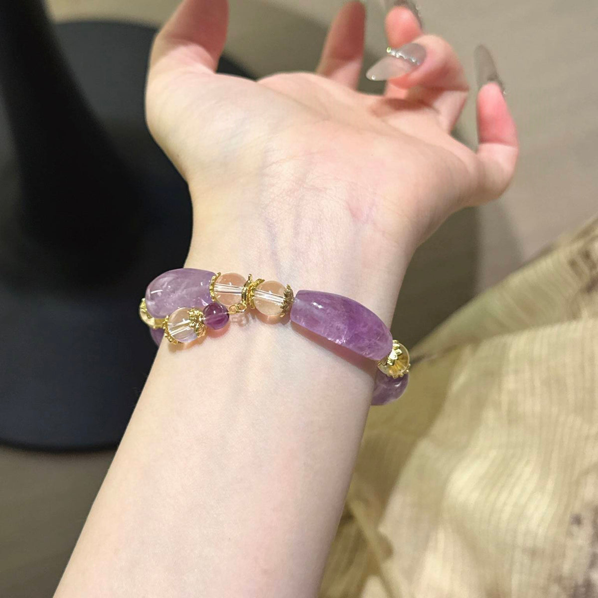 紫水晶弯管手串