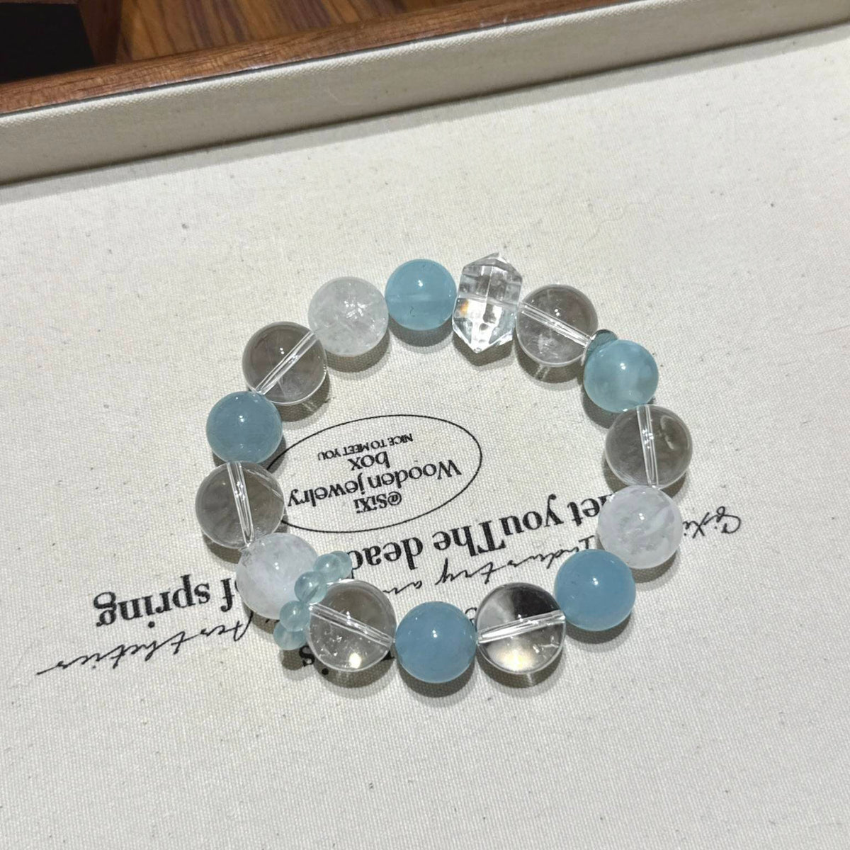 海蓝宝雪花幽灵手串