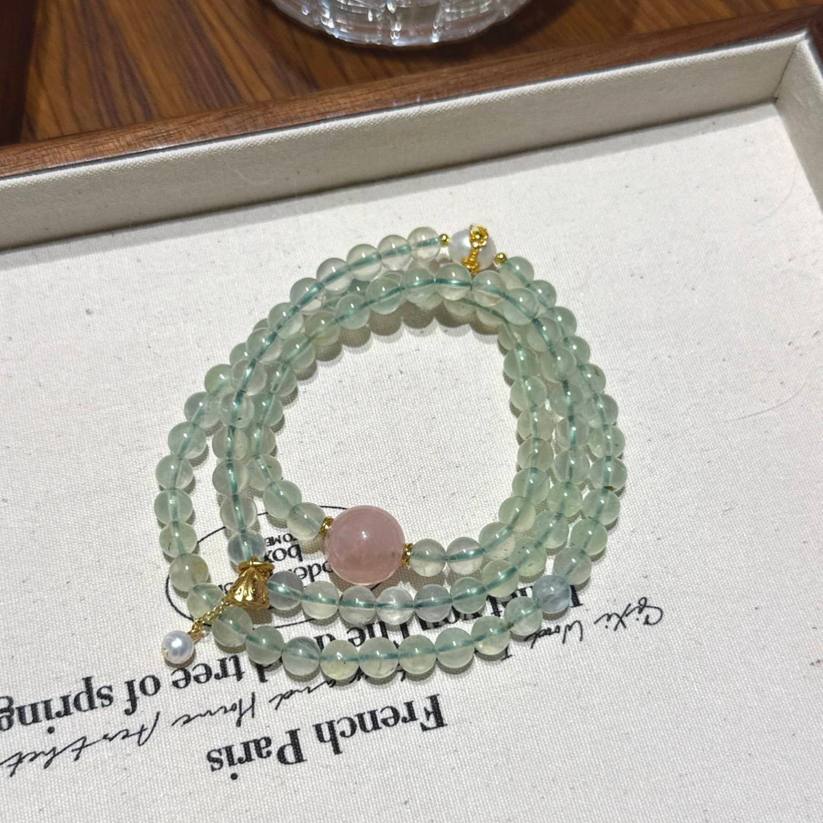 葡萄石马粉多圈手链