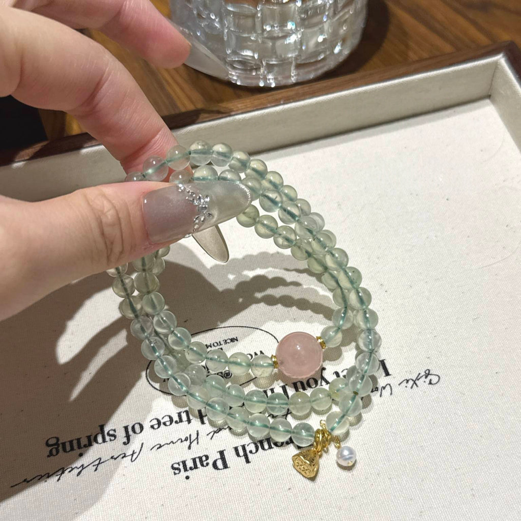 葡萄石马粉多圈手链