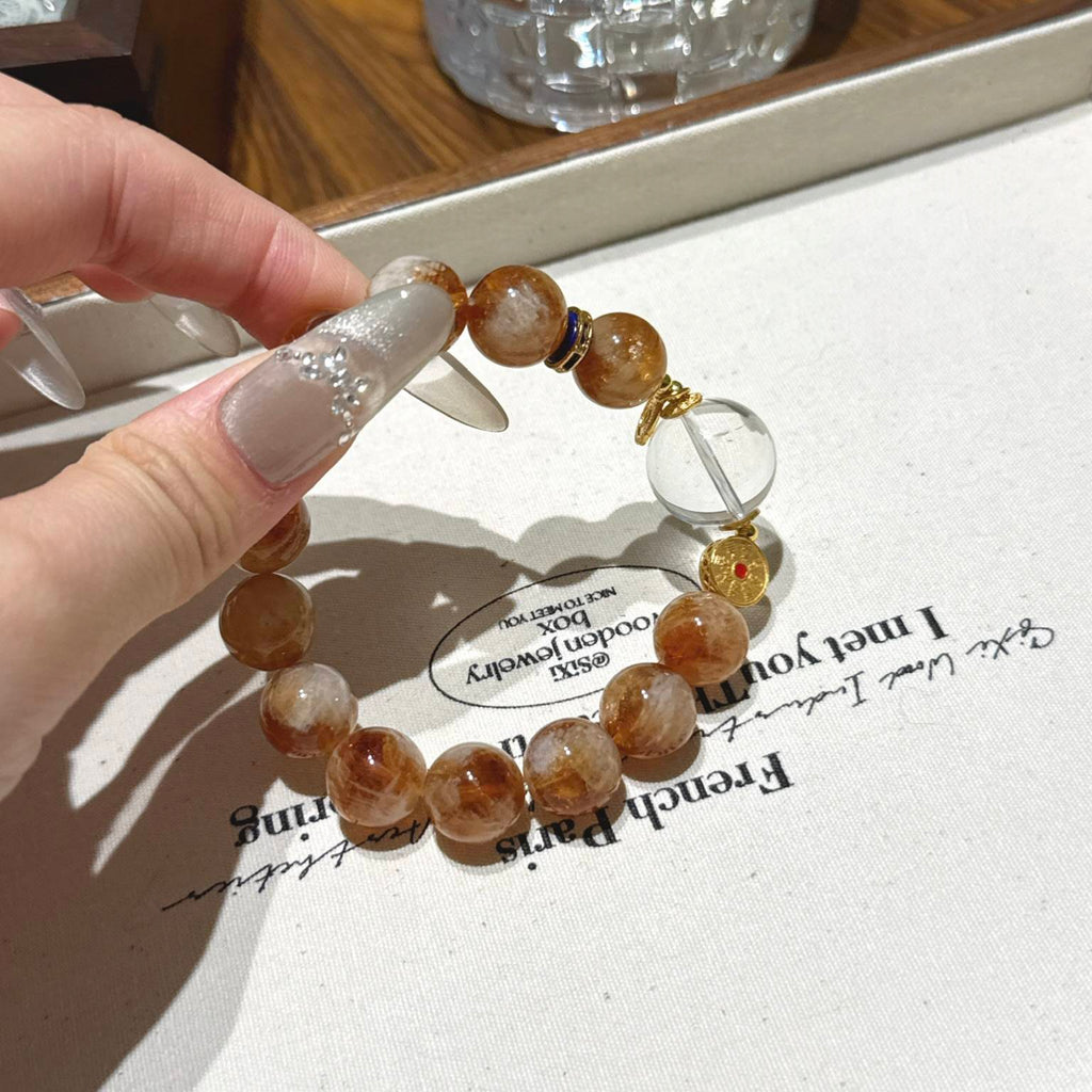 白水晶黄塔晶手串