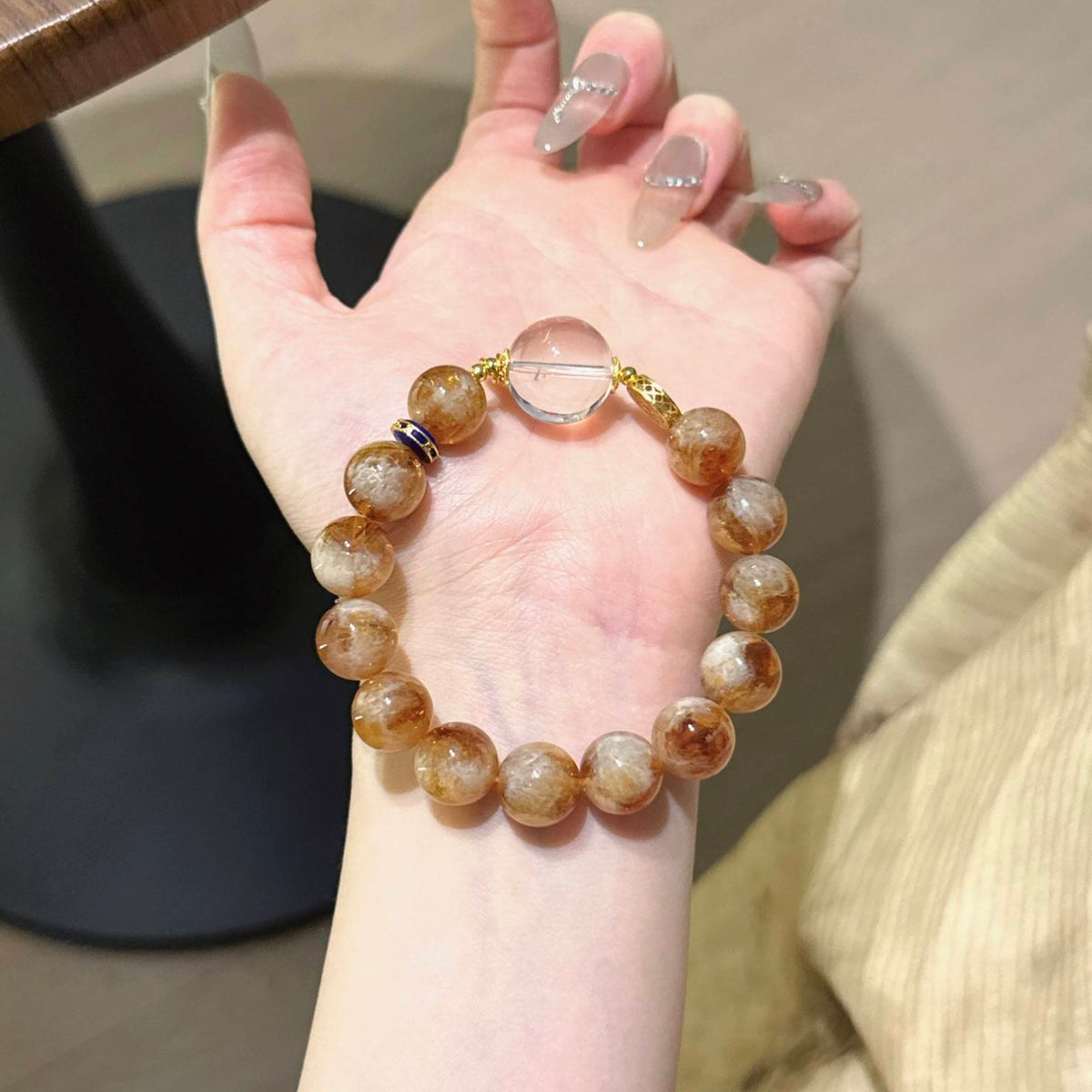 白水晶黄塔晶手串