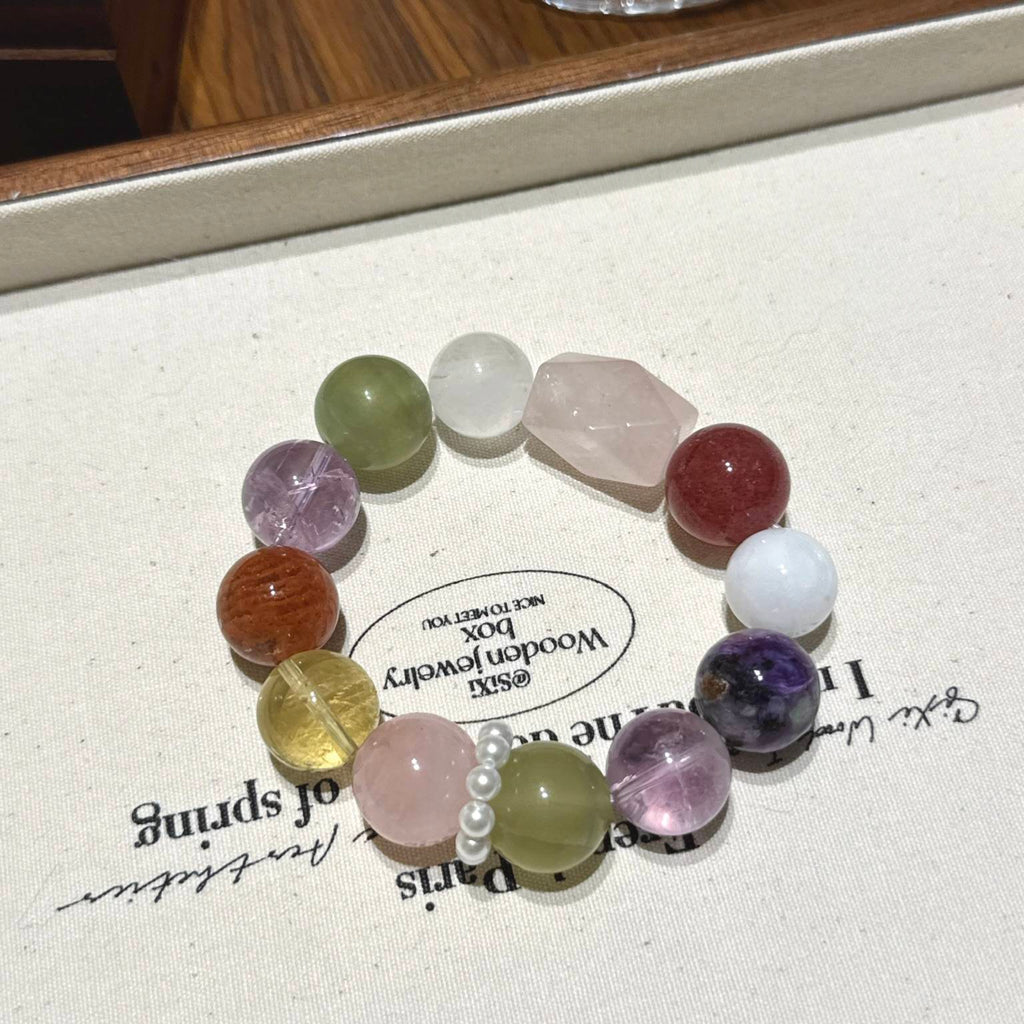 粉水晶随型多宝手串