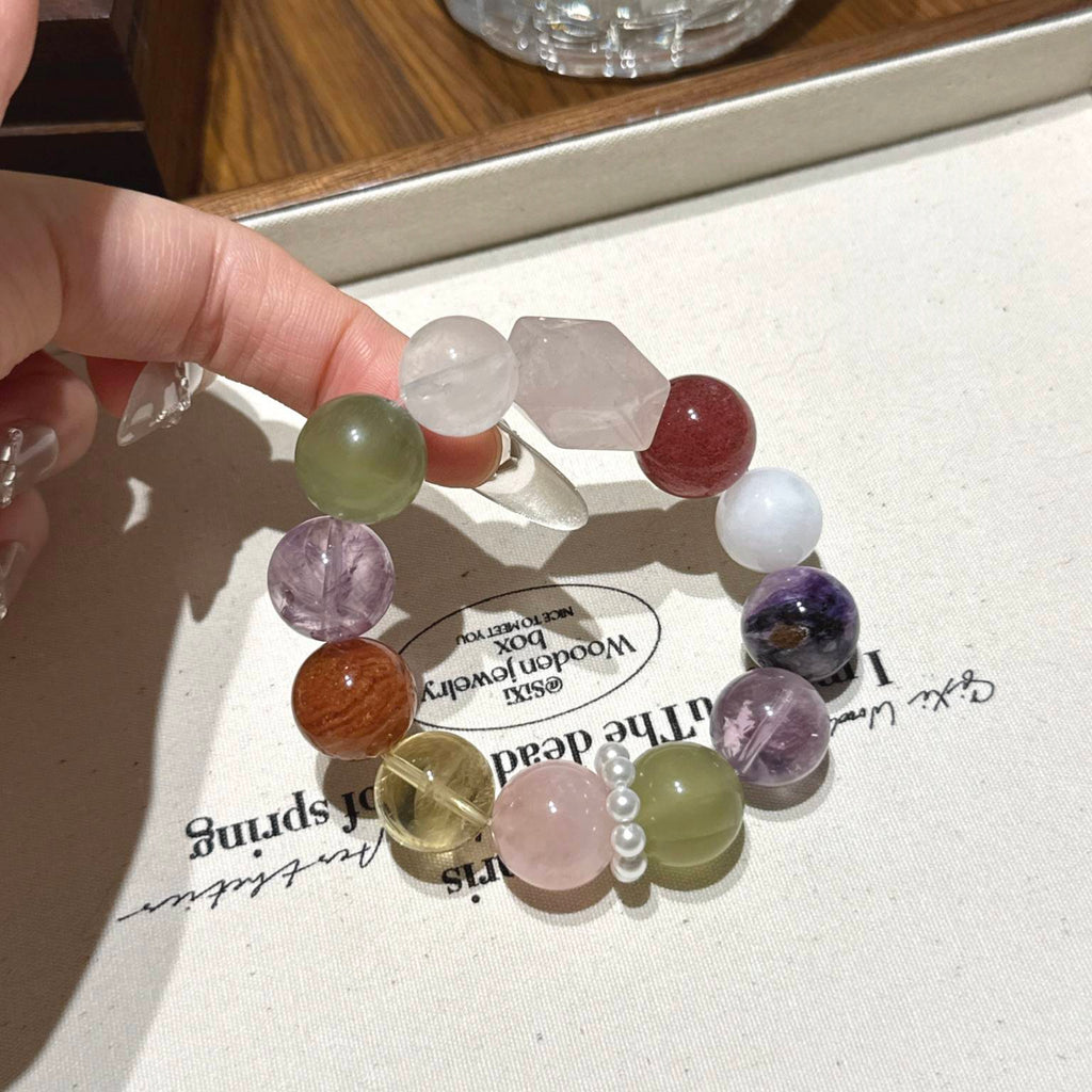 粉水晶随型多宝手串