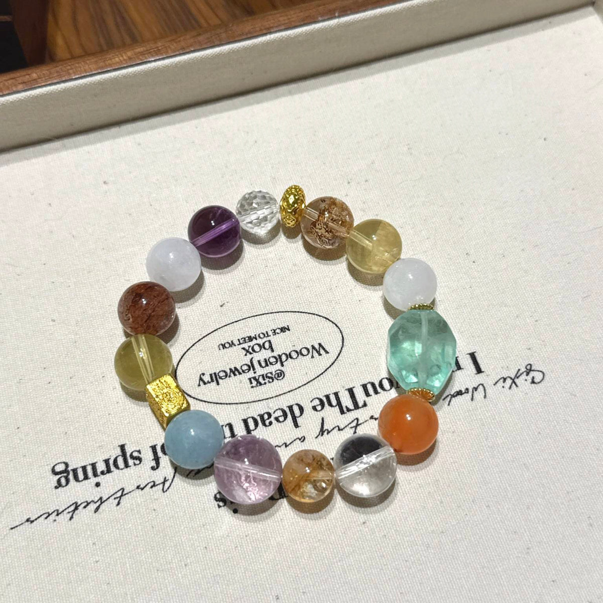 绿萤石随型多宝手串