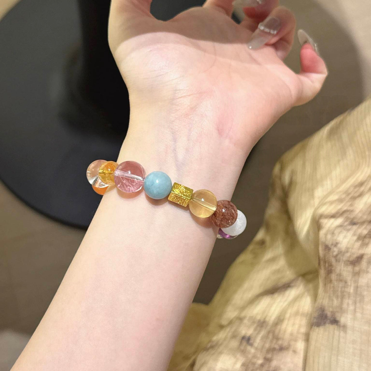 绿萤石随型多宝手串