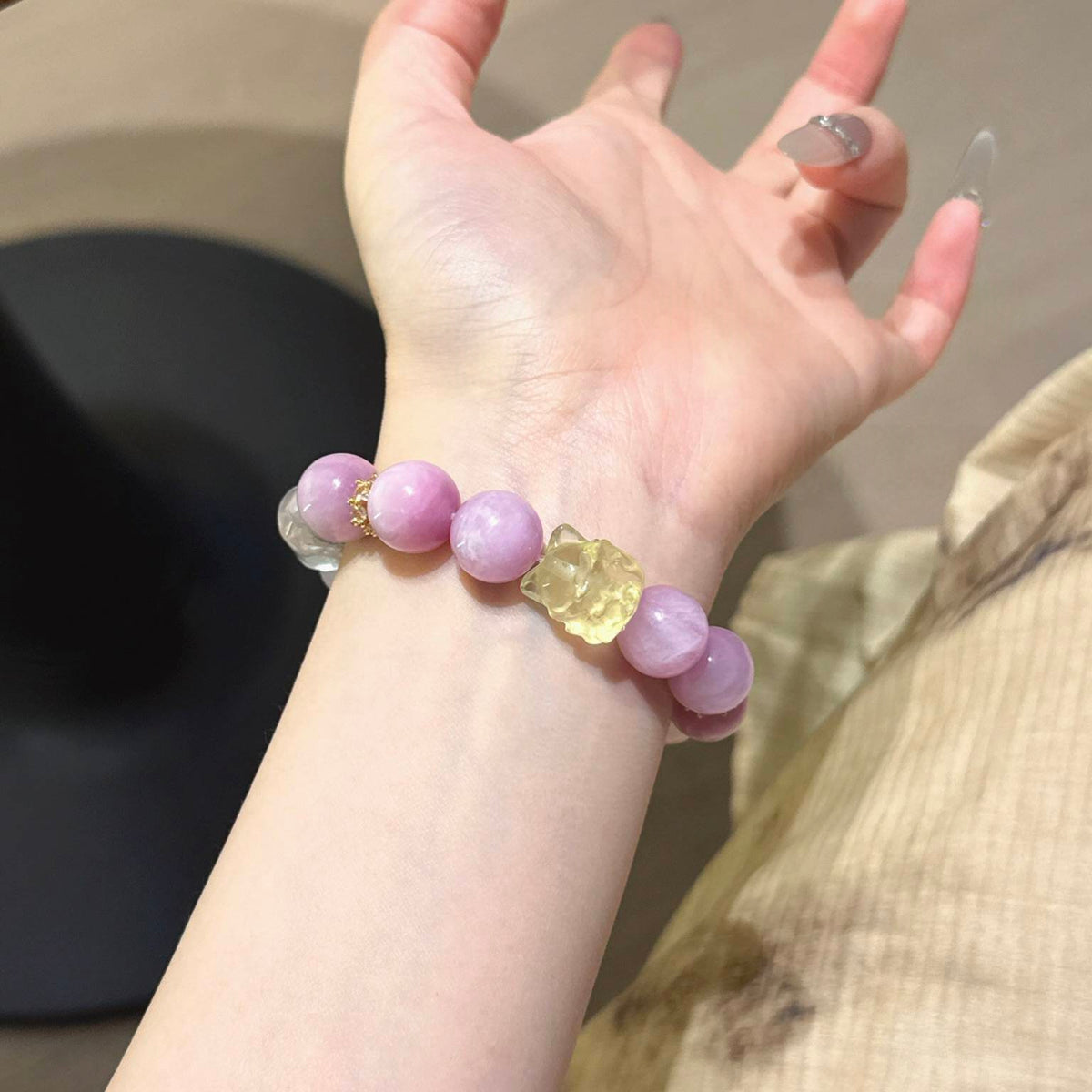 紫锂辉紫水晶九尾狐手串