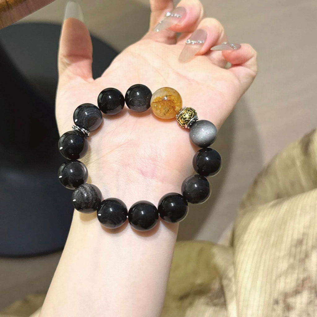 银曜石胶花手串