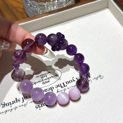 紫水晶紫锂辉渐变手串