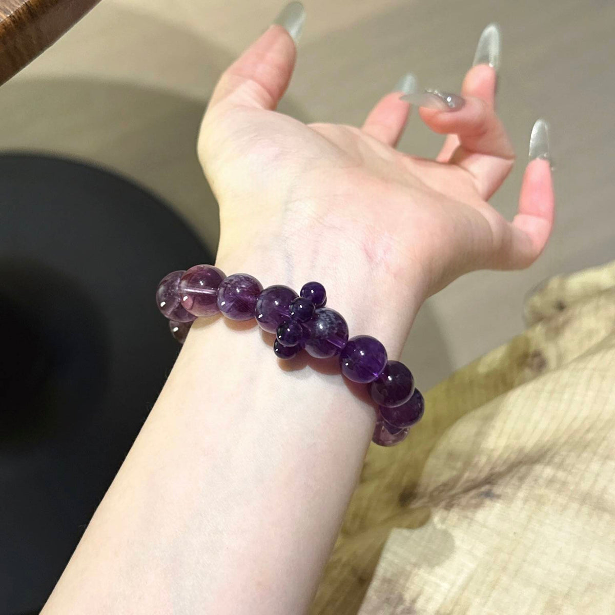 紫水晶紫锂辉渐变手串