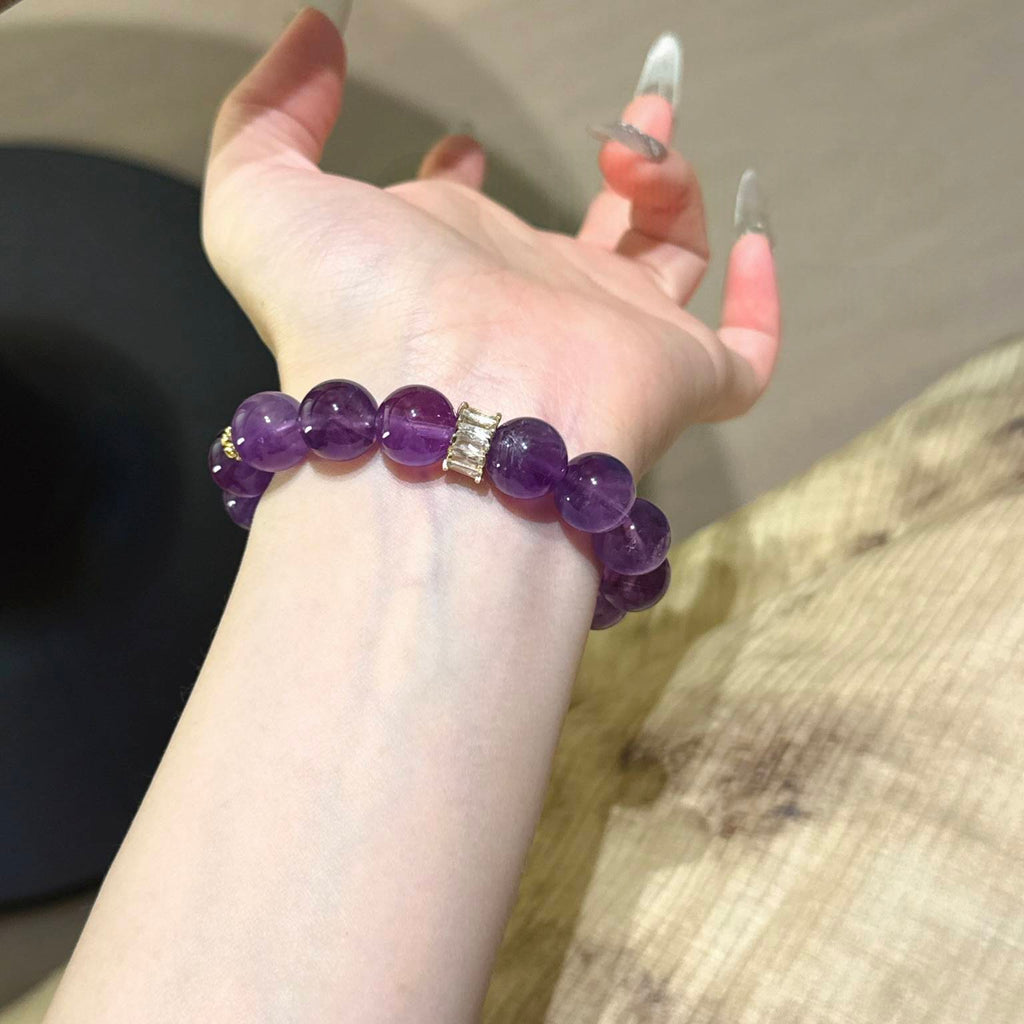 紫水晶黄塔晶白水晶手串