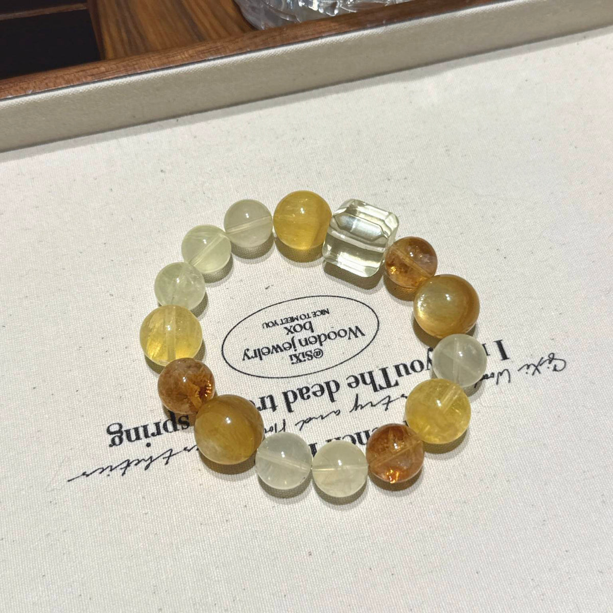 黄水晶黄萤石金锂云母手串